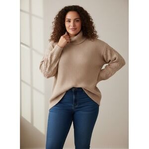 Women Sweater St. John's Bay Womens Turtleneck Long Sleeve Pullover Sweater Sz L